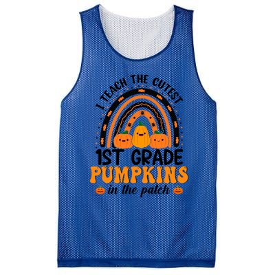 1St Grade Rainbow Halloween I Teach The Cutest Pumpkins Great Gift Mesh Reversible Basketball Jersey Tank