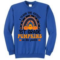 1St Grade Rainbow Halloween I Teach The Cutest Pumpkins Great Gift Tall Sweatshirt