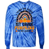 1St Grade Rainbow Halloween I Teach The Cutest Pumpkins Great Gift Tie-Dye Long Sleeve Shirt