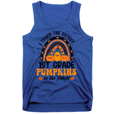 1St Grade Rainbow Halloween I Teach The Cutest Pumpkins Great Gift Tank Top