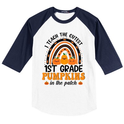 1St Grade Rainbow Halloween I Teach The Cutest Pumpkins Great Gift Baseball Sleeve Shirt