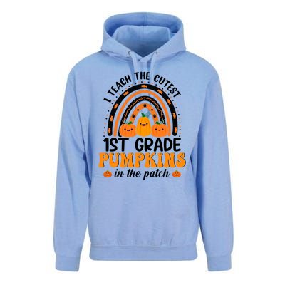 1St Grade Rainbow Halloween I Teach The Cutest Pumpkins Great Gift Unisex Surf Hoodie