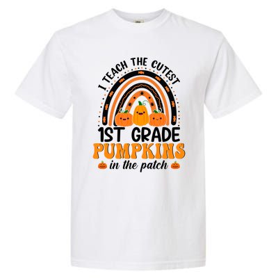 1St Grade Rainbow Halloween I Teach The Cutest Pumpkins Great Gift Garment-Dyed Heavyweight T-Shirt