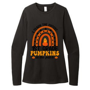 1St Grade Rainbow Teacher I Teach The Cutest Pumpkins Gift Womens CVC Long Sleeve Shirt