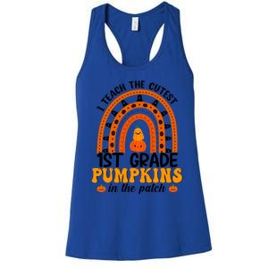 1St Grade Rainbow Teacher I Teach The Cutest Pumpkins Gift Women's Racerback Tank