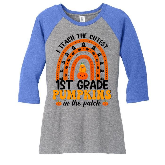 1St Grade Rainbow Teacher I Teach The Cutest Pumpkins Gift Women's Tri-Blend 3/4-Sleeve Raglan Shirt