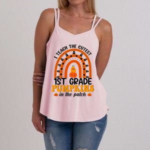 1St Grade Rainbow Teacher I Teach The Cutest Pumpkins Gift Women's Strappy Tank