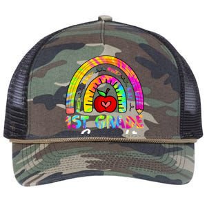 1St Grade Squad Back To School First Grade Teacher Gift Retro Rope Trucker Hat Cap