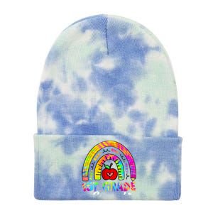 1St Grade Squad Back To School First Grade Teacher Gift Tie Dye 12in Knit Beanie