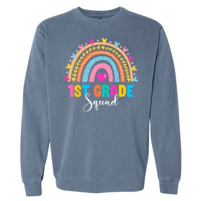 1St Grade Squad Back To School Rainbow Teachers First Grade Gift Garment-Dyed Sweatshirt