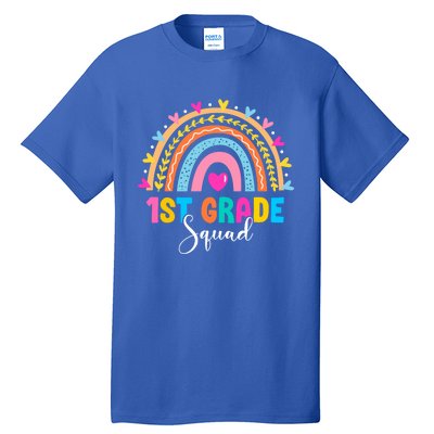 1St Grade Squad Back To School Rainbow Teachers First Grade Gift Tall T-Shirt