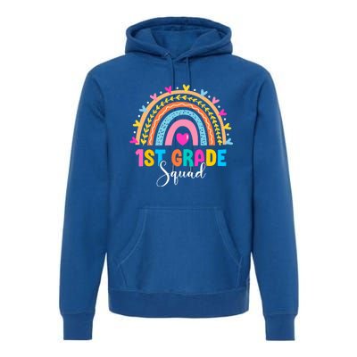 1St Grade Squad Back To School Rainbow Teachers First Grade Gift Premium Hoodie