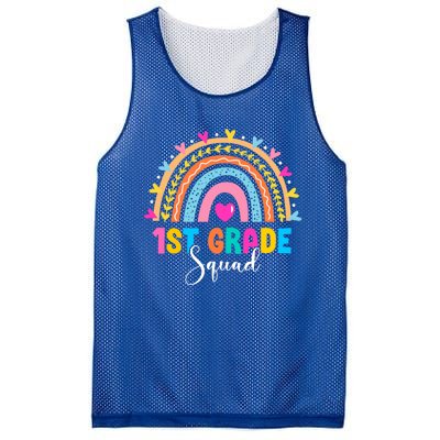 1St Grade Squad Back To School Rainbow Teachers First Grade Gift Mesh Reversible Basketball Jersey Tank