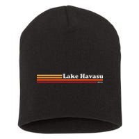 1980s Graphic Style Lake Havasu Arizona Short Acrylic Beanie