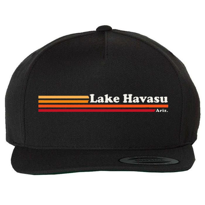 1980s Graphic Style Lake Havasu Arizona Wool Snapback Cap