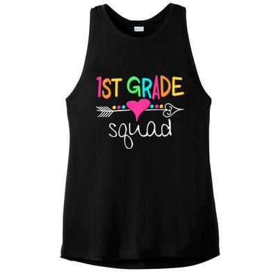 1st Grade Squad First Teacher Student Team Back To School Gift Ladies PosiCharge Tri-Blend Wicking Tank