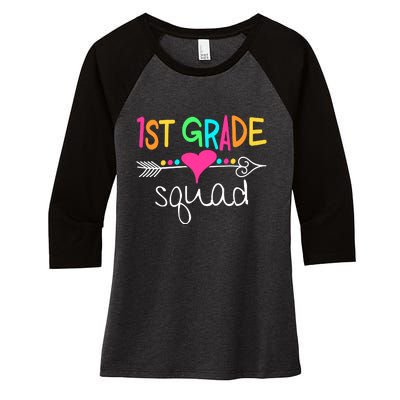 1st Grade Squad First Teacher Student Team Back To School Gift Women's Tri-Blend 3/4-Sleeve Raglan Shirt