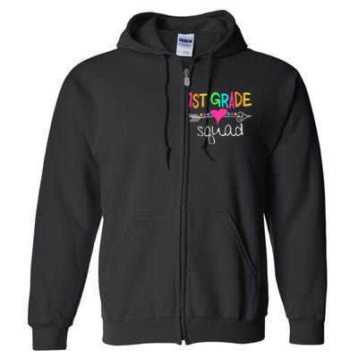 1st Grade Squad First Teacher Student Team Back To School Gift Full Zip Hoodie