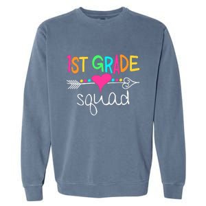 1st Grade Squad First Teacher Student Team Back To School Gift Garment-Dyed Sweatshirt