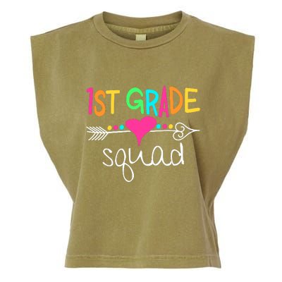 1st Grade Squad First Teacher Student Team Back To School Gift Garment-Dyed Women's Muscle Tee