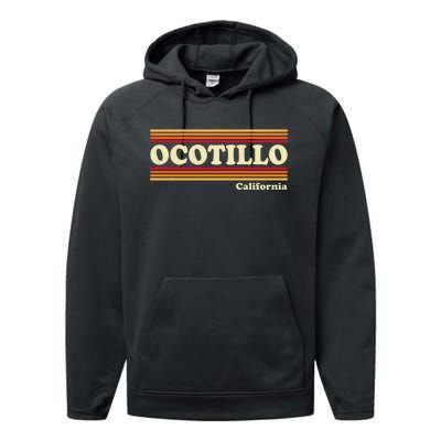 1980s Graphic Style Ocotillo California Performance Fleece Hoodie