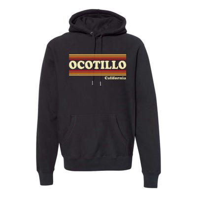 1980s Graphic Style Ocotillo California Premium Hoodie