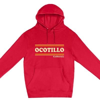 1980s Graphic Style Ocotillo California Premium Pullover Hoodie