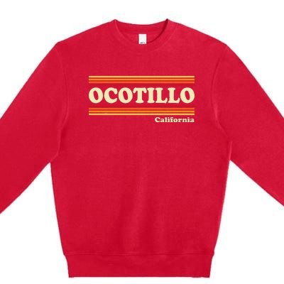 1980s Graphic Style Ocotillo California Premium Crewneck Sweatshirt