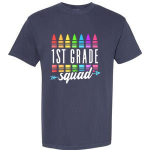 1st Grade Squad Team Crew Back School Graduation Teacher Garment-Dyed Heavyweight T-Shirt