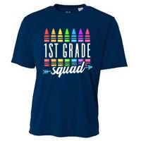 1st Grade Squad Team Crew Back School Graduation Teacher Cooling Performance Crew T-Shirt