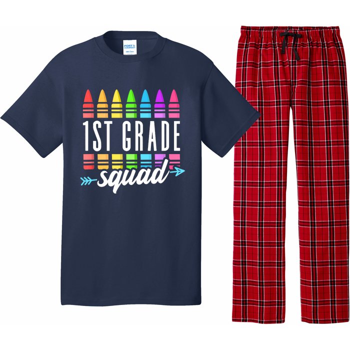 1st Grade Squad Team Crew Back School Graduation Teacher Pajama Set