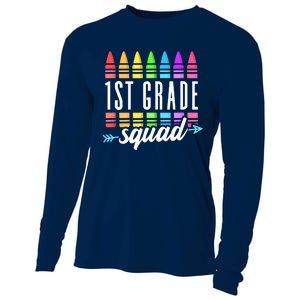 1st Grade Squad Team Crew Back School Graduation Teacher Cooling Performance Long Sleeve Crew