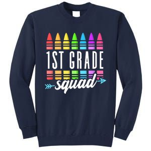 1st Grade Squad Team Crew Back School Graduation Teacher Tall Sweatshirt