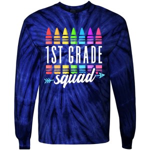 1st Grade Squad Team Crew Back School Graduation Teacher Tie-Dye Long Sleeve Shirt