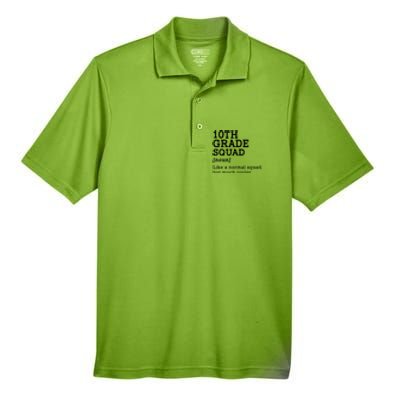 10th Grade Squad Back To School Gift Teacher Tenth Grade Team Gift Men's Origin Performance Pique Polo