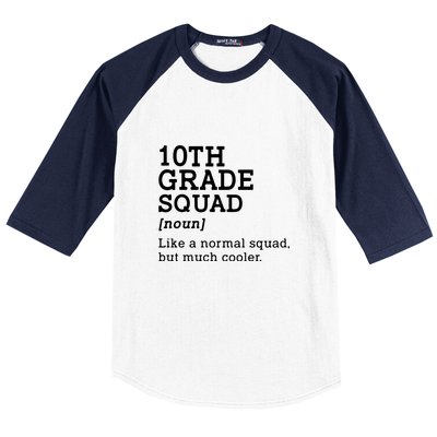 10th Grade Squad Back To School Gift Teacher Tenth Grade Team Gift Baseball Sleeve Shirt