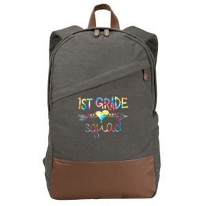 1st Grade Squad First Grade Team Teacher Cotton Canvas Backpack