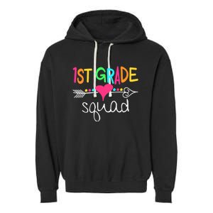 1st Grade Squad First Teacher Student Team Back To School Garment-Dyed Fleece Hoodie