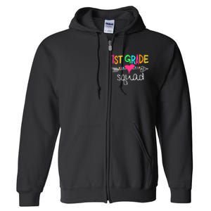 1st Grade Squad First Teacher Student Team Back To School Full Zip Hoodie