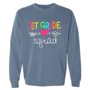 1st Grade Squad First Teacher Student Team Back To School Garment-Dyed Sweatshirt