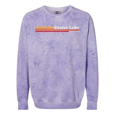 1980s Graphic Style Crater Lake National Park Colorblast Crewneck Sweatshirt