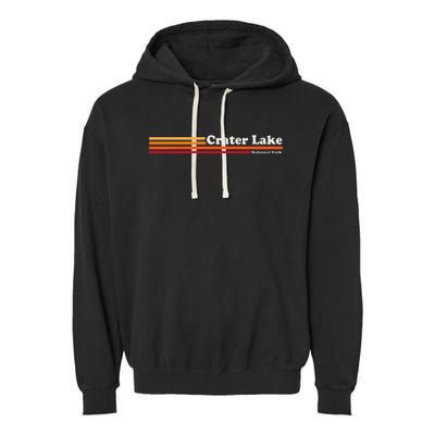 1980s Graphic Style Crater Lake National Park Garment-Dyed Fleece Hoodie