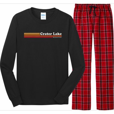 1980s Graphic Style Crater Lake National Park Long Sleeve Pajama Set