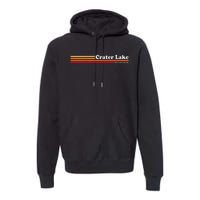 1980s Graphic Style Crater Lake National Park Premium Hoodie