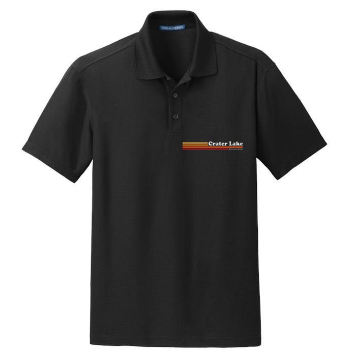 1980s Graphic Style Crater Lake National Park Dry Zone Grid Polo