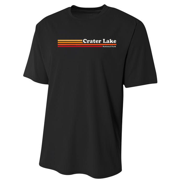 1980s Graphic Style Crater Lake National Park Performance Sprint T-Shirt