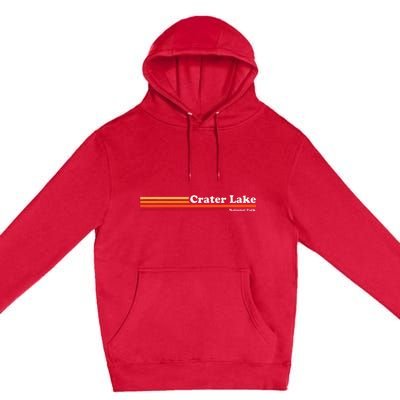 1980s Graphic Style Crater Lake National Park Premium Pullover Hoodie