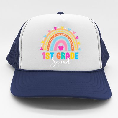 1St Grade Squad Back To School Rainbow Teachers First Grade Cool Gift Trucker Hat