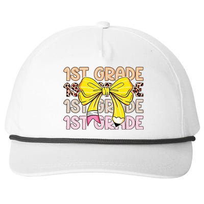 1st Grade Squad First Grade Team 1st Day Of School Snapback Five-Panel Rope Hat