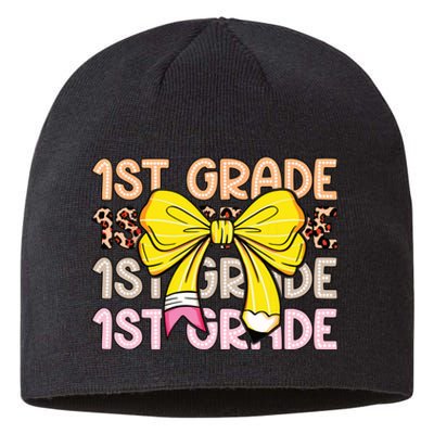 1st Grade Squad First Grade Team 1st Day Of School Sustainable Beanie